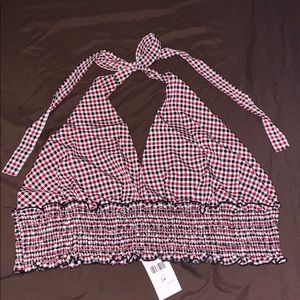 Gingham Halter Top